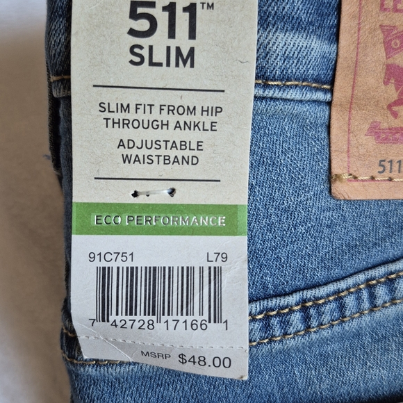 Levi's 511 Slim Stretch For Juniors Jeans Size 18 Regular W29 X L31 - Picture 6 of 11
